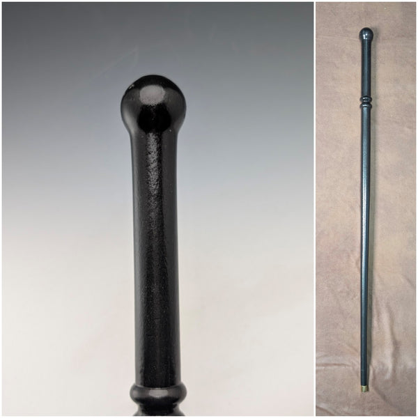 ヴィンテージ ブラックシャフト ロンデルハンドル ステッキ 杖 85cm